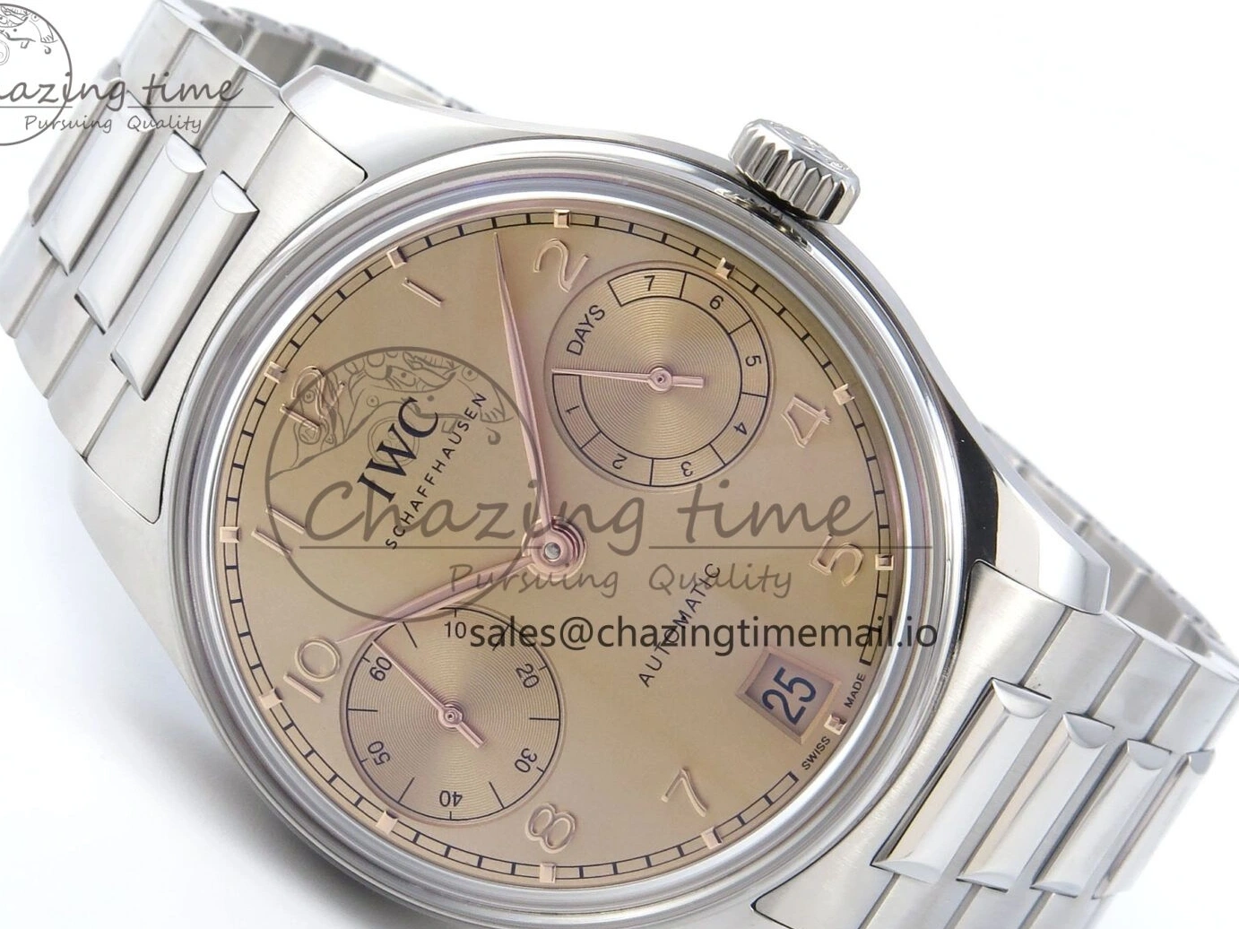 MIROTIME 0312 Portugieser Auto IWC0562B APSF 1:1 Best Edition Gold Dial on SS Bracelet A Reliable 6996